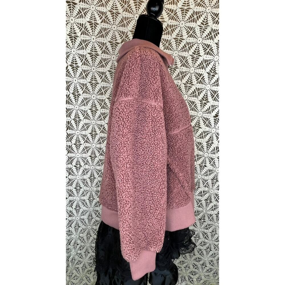 JoyLab Sherpa Pink Quarter Zip Pull Over Jacket - Picture 3 of 10